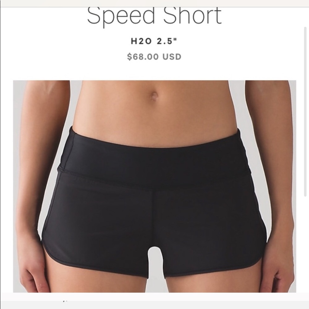 Lululemon black speed shorts